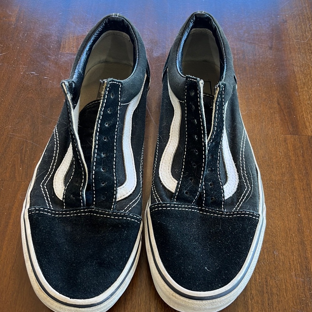 VANS old skool low men’s black white suede shoes - Picture 2 of 9